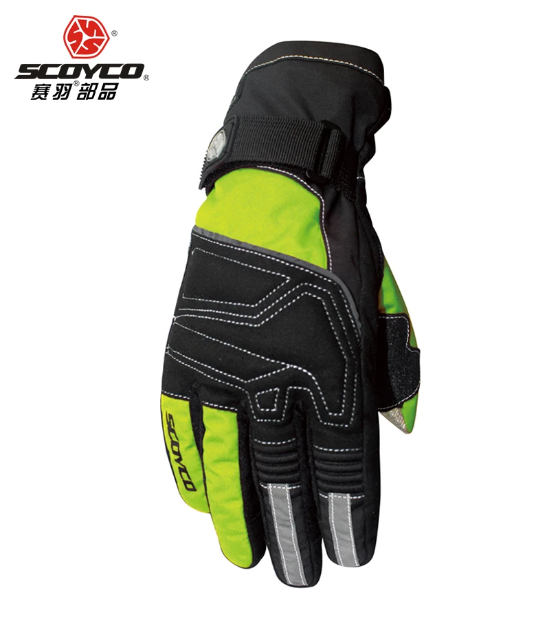 Зимние мотоциклетные перчатки Scoyco M-30 Guantes для мотокросса, спортивные теплые мужские и женские Светоотражающие теплые перчатки для езды