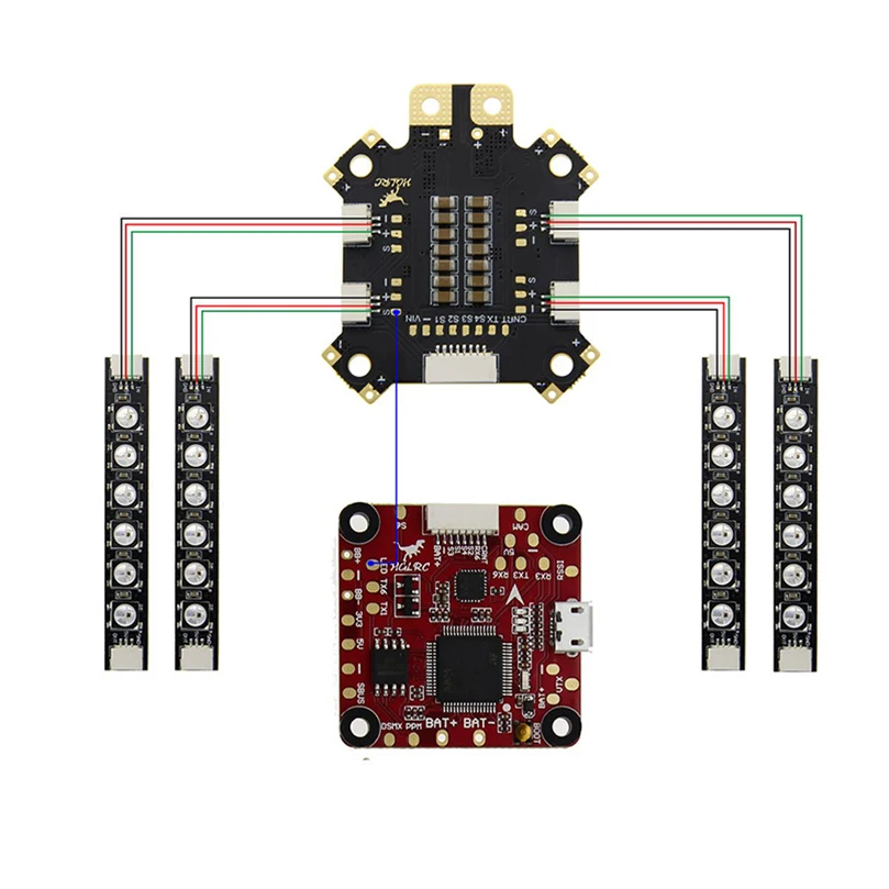 HGLRC 2 6S LED PDB с однорядной светодиодной полосой для FPV Racing Drone DIY Quadcopter запасные