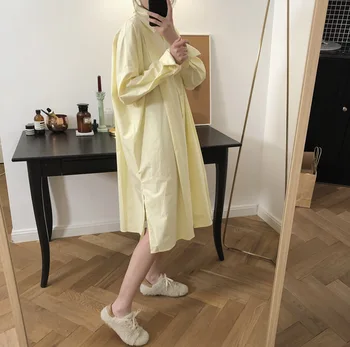 

Sannian Spring 2019 New Korean Chic Fresh And Simple Doll Dresses Loose And Slim A-shirt Dresses Women Dress Chiffon