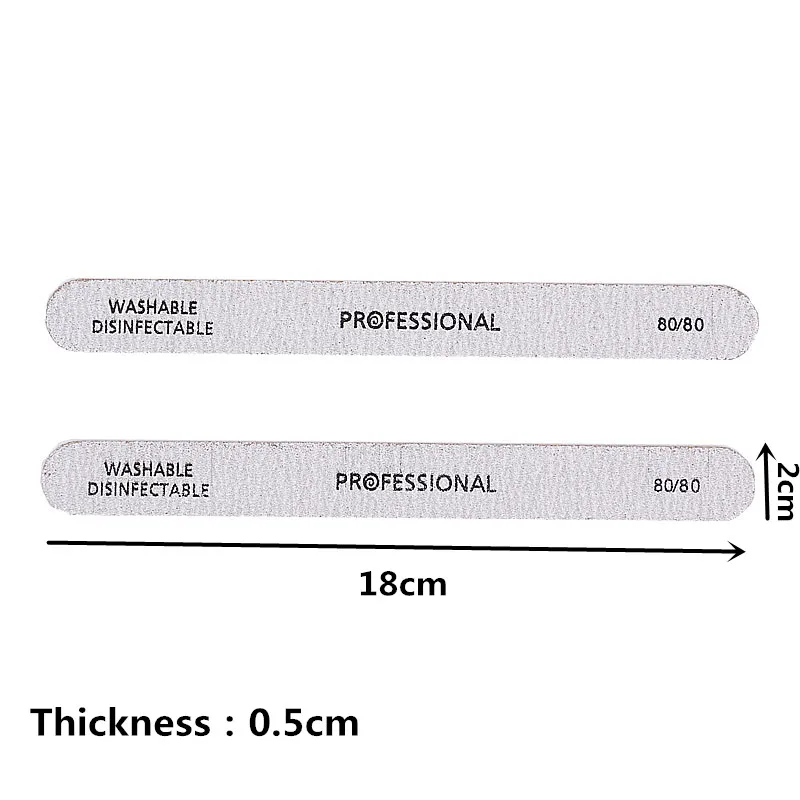 25 шт./лот, серая прямая пилка для ногтей, 80/80 пилок для шлифовки ногтей, салонный буфер для профессионального маникюра, инструменты, сделай сам, прочный