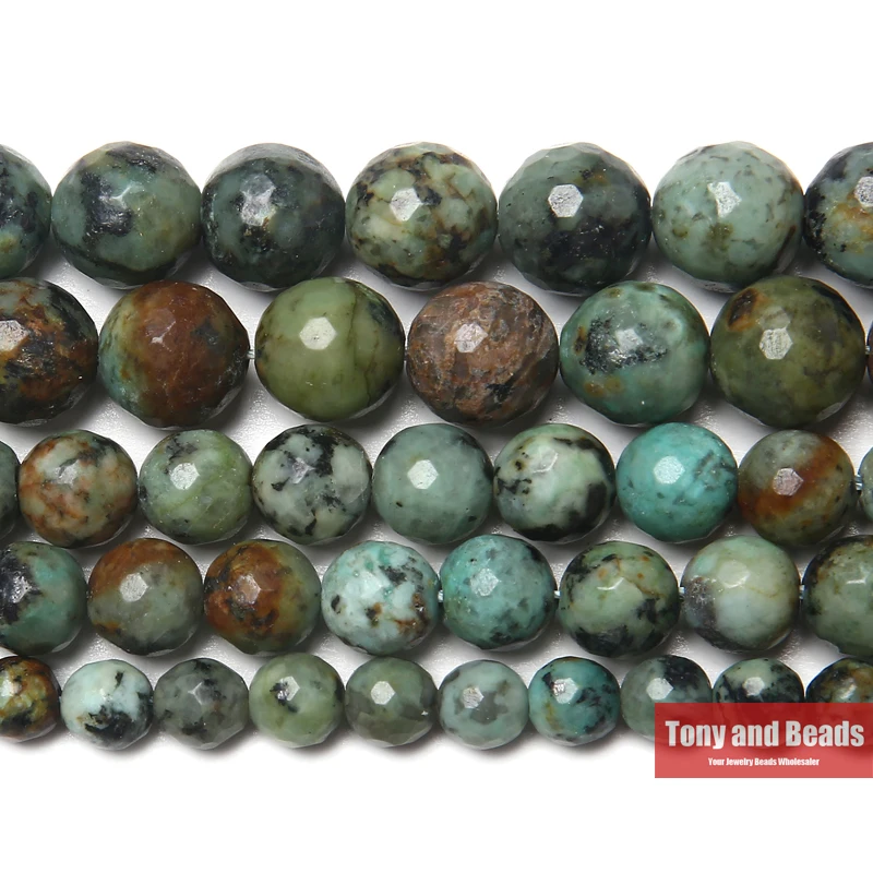 

Free Shipping New Arrival Faceted African Turquoises Gem Beads 15" Strand 6 8 10 mm Pick Size For Jewelry Making
