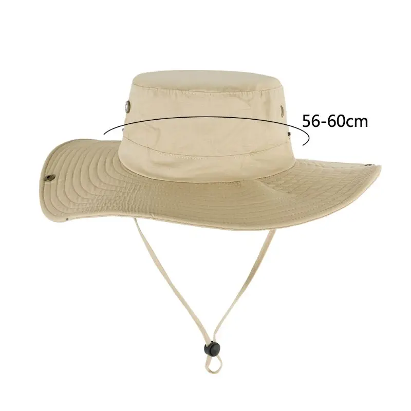 Мужское женское летнее средство для защиты от солнца, шляпа-ведро с широкими полями, камуфляжный принт, ковбойская Складная Походная Кепка для рыбалки с ремешком для подбородка