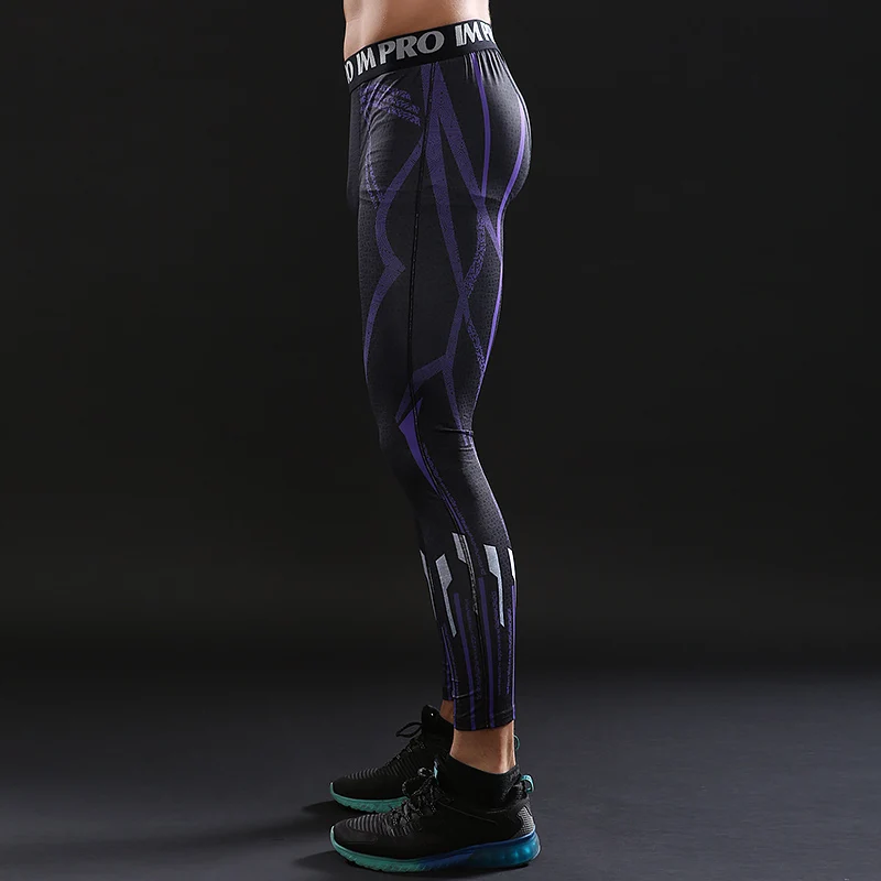 Мстители 3 фиолетовый Черная пантера 3D печатных леггинсы для мужчин комиксы шаблон компрессионные колготки брюки обтягивающие фитнес брюки мужские