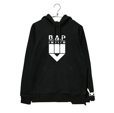 Kpop bap b. a. p альбом такой же пуловер с рисунком толстовки осень зима флисовая толстовка для фанатов sudaderas 3 цвета - Цвет: Черный