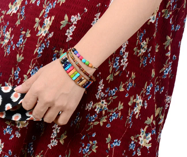 Energy Chakra Bracelet Jewelry Multi Color Natural Stone Beads Simple Bracelet Handmade Yoga Bracelets Gifts - Image 5