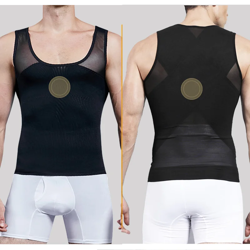 Mens Gynecomastia Vest Chest Compression Correct Posture Male Abdomen Trainer Belly Reduce Fat Slim Fit Body Shaper Tops