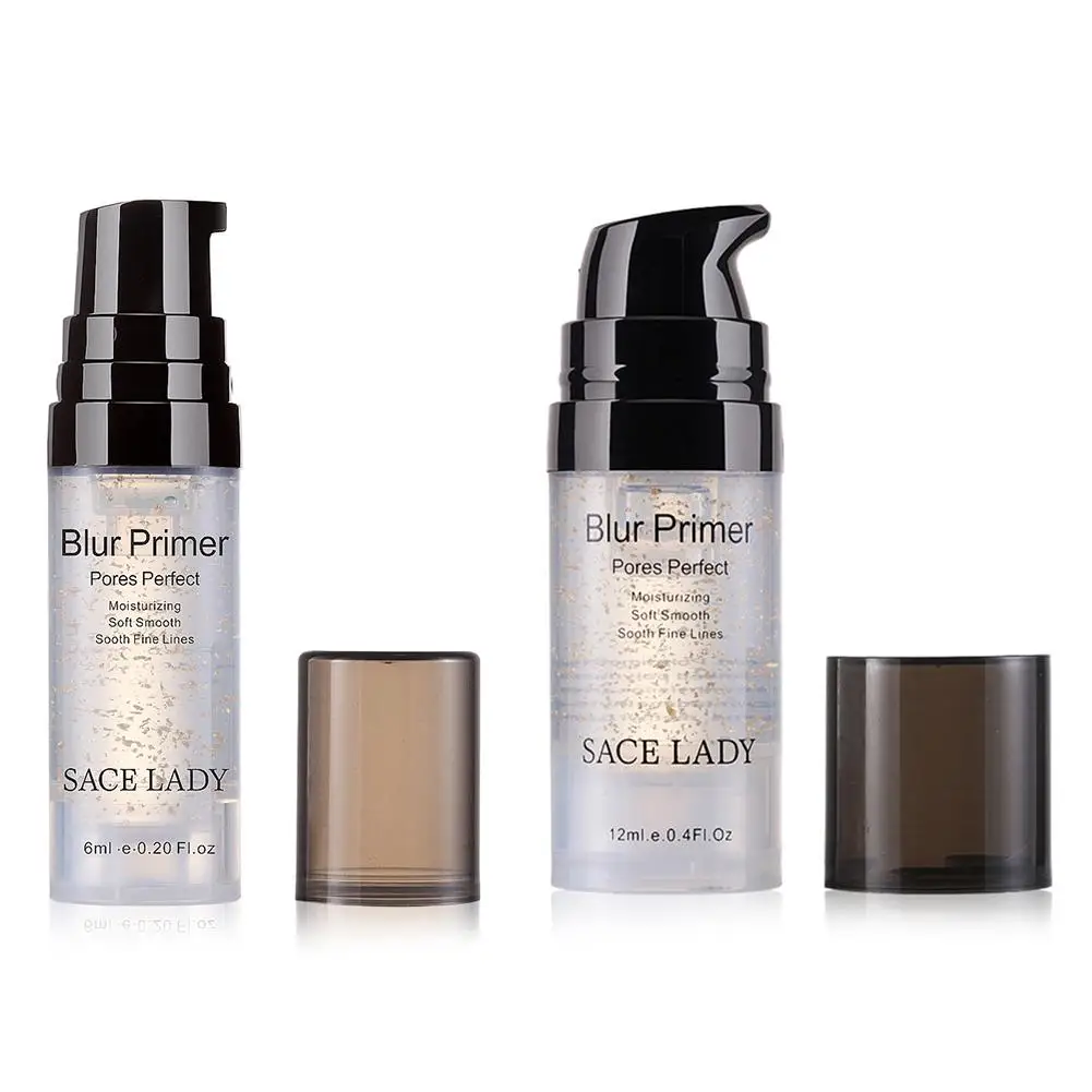 

6ml 12ml 24K Gold Foil Face Foundation Blur Primer Makeup Smooth Moisturizer Oil Control Matte Face Base Cosmetic Beauty Makeup