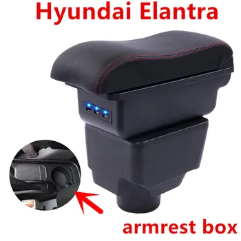 

For Hyundai Elantra XD armrest box central Store content Storage box with cup holder ashtray USB interface