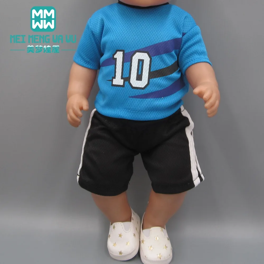 Одежда для кукол, подходит для 43-45 см, американская кукла и игрушка, аксессуары для куклы, полосатая футболка, джинсы