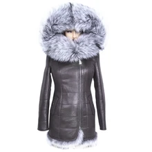 Factory Direct Supplier Winter Women Coats Full Artificial Fashion Slim Suede Female Jacket Models Faux leather Fur Collar Fox