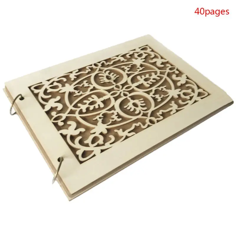 

DIY Hollow Flower Wedding Guest Book Personalized Rustic Wooden Guestbook Photo Memory Book Album Anniversary Gift