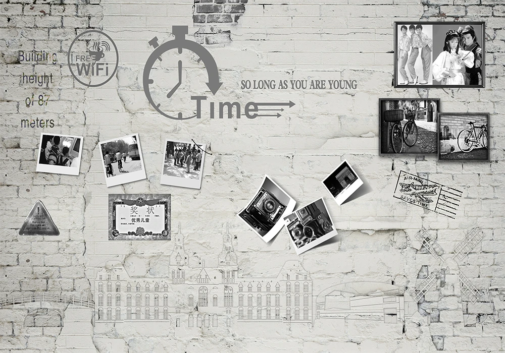 Custom 3d wallpaper retro vintage brick wall photo background wall - silk waterproof material Custom 3d wallpaper retro vintage brick wall photo background wall - silk waterproof material