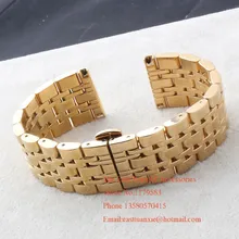 New Arrival 2015 Fashion Gold Metal Watchband Stainless steel solid links Bracelet High quality Straps Fit AR0389 22mm Promotion