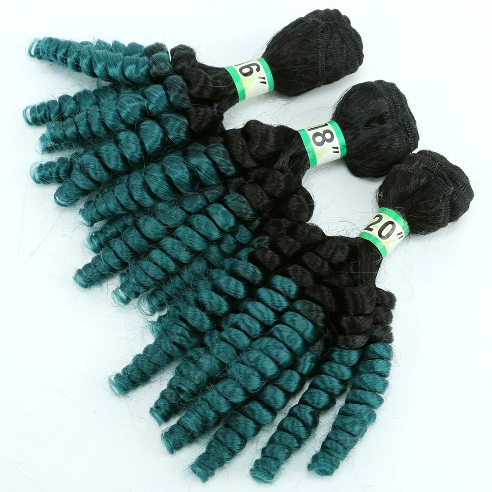 3 штуки один набор Funmi вьющиеся волосы для наращивания 16 18 20 дюймов 613# пряди волос высокотемпературные синтетические волосы плетение, вьющиеся волосы