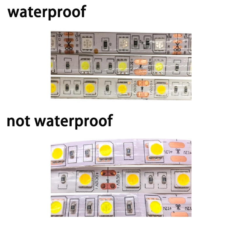 5M Водонепроницаемый 12v светодиодные полосы светильник IP20 3528 5050 60 светодиодов/M RGB гибкий светодиодный светильник ing домашнего украшения в виде ленты Luz монохромный