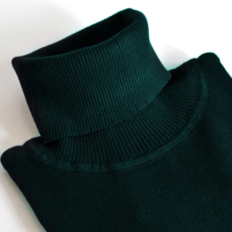 OLOEY кашемировый вязаный женский свитер, пуловеры, водолазка, Осень-зима, базовый женский свитер в Корейском стиле, облегающий черный - Цвет: Dark Green