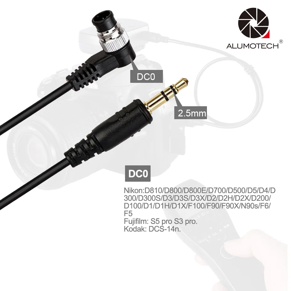 

DC0 Flash Shutter Release Cable for Nikon D810 D800 D700 D500 D5 D4 D300 etc