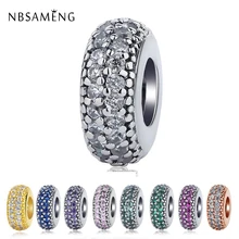 Аутентичные серебряные бусины 925 пробы вдохновляющие прозрачные CZ бусины из циркония DIY Подвески подходят к оригинальным браслетам Pandora ювелирные изделия