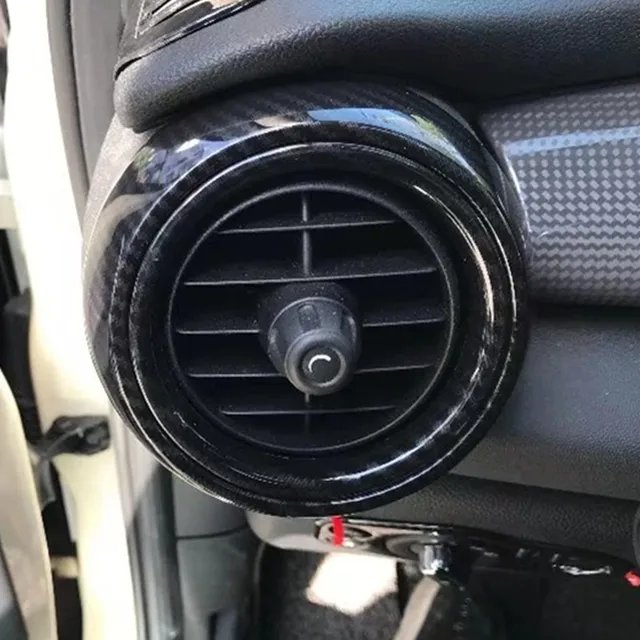 2pcs Lhd Carbon Fiber Circular Air Vent Decorative Cover For Mini 2pcs Lhd Carbon Fiber Circular Air Vent Decorative Cover For Mini Cooper F55 F56 F57 Hatchback