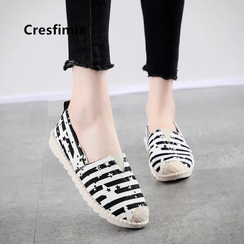 Cresfimix zapatos de mujer женские светильник вес Весенняя парусиновая обувь без застежки