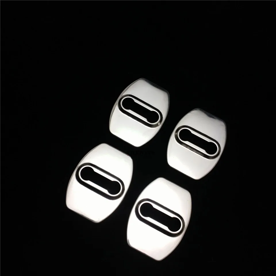 

4pcs Stainless Steel Car Door Lock Buckle Striker Cover Caps Sticker For Chevrolet Malibu 2016 2017