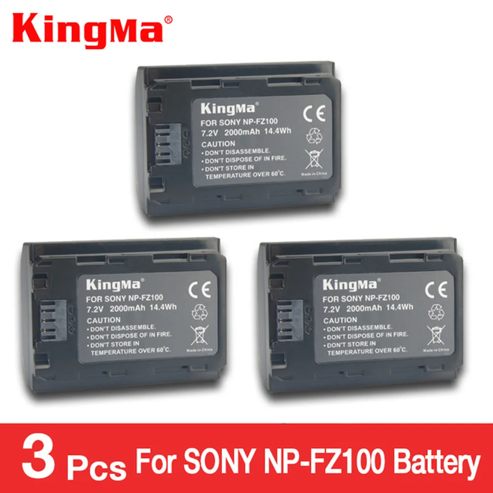 Зарядное устройство KingMa npfz100 + 3 шт. NP FZ100 Аккумулятор для камеры SONY A7m3 a7r3 A9/A9R 7RM3 Alpha 9