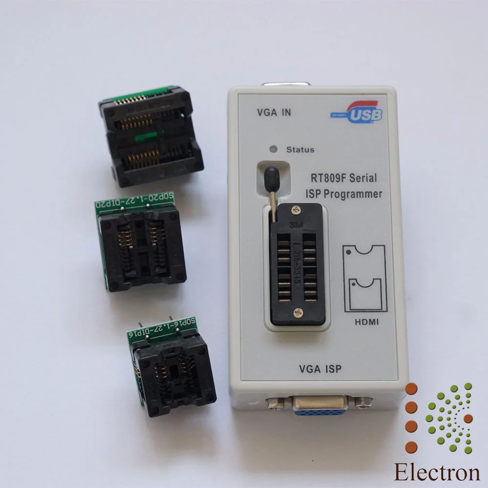 RT809F USB PC Repair Tools Programmer +7 Adapters+SOP16 SOP20 IC Clip LCD Reader LCD BIOS ISP/ USB/ VGA-in Industrial Computer & Accessories from Computer ...