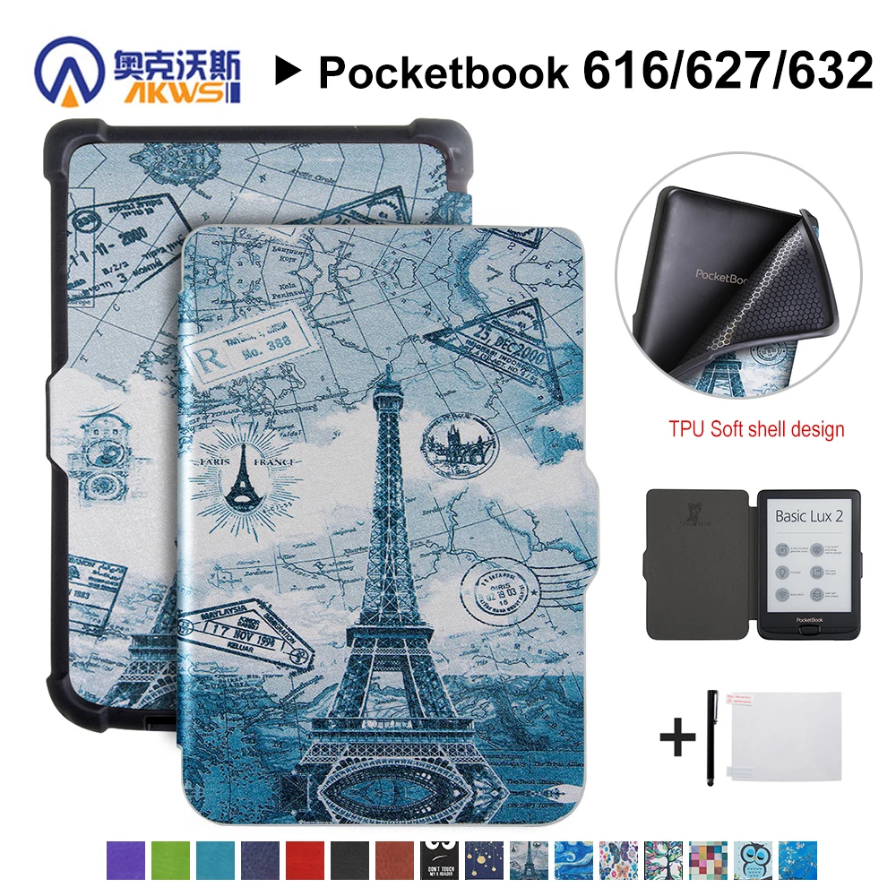 Тонкий чехол Walkers для Pocketbook 616/627/632 электронная книга защитный Basic Lux 2 Touch HD 3|Чехлы