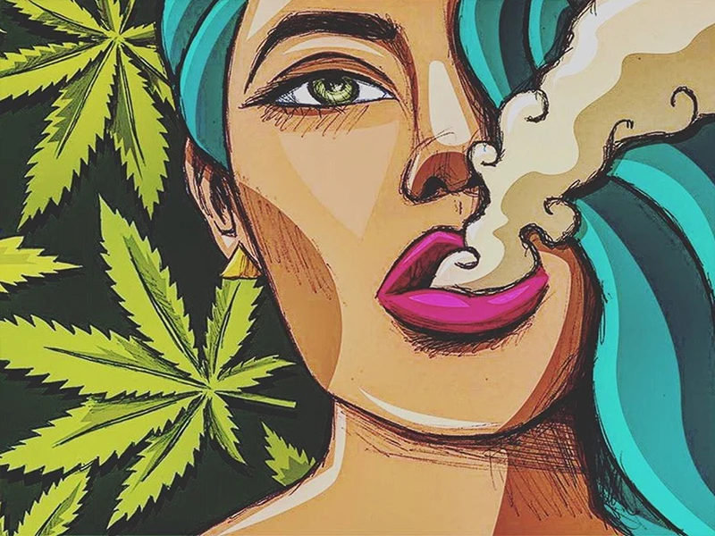 MUTU Art Girl Smoking Weed Wall Art Picture Canvas Painting Poster Wall Pictures For Living Room No Frame Drop Shipping