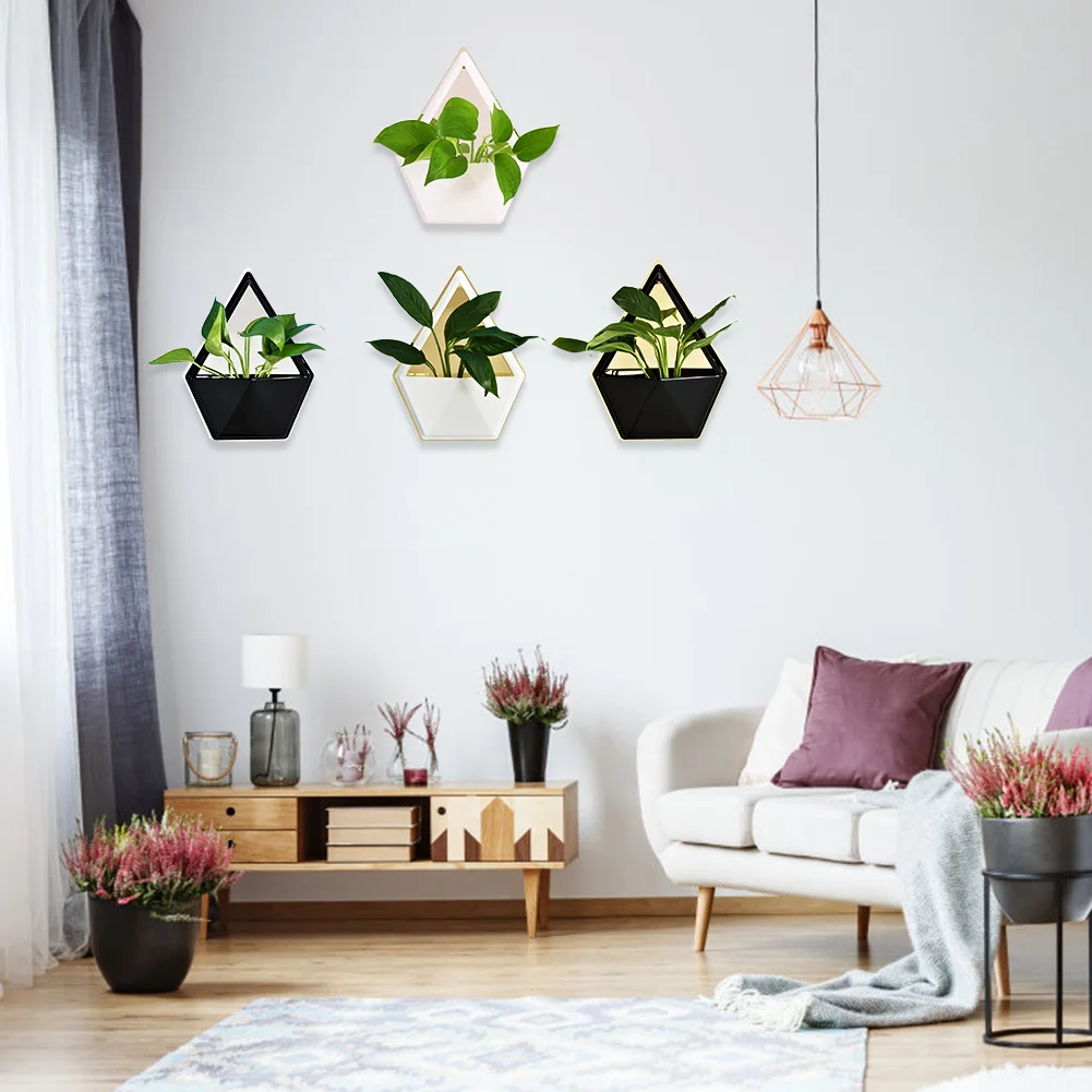 Подвесной цветочный горшок, ваза, геометрический настенный цветочный горшок, креативный Настенный декор для гостиной, цветочный горшок для суккулентных растений