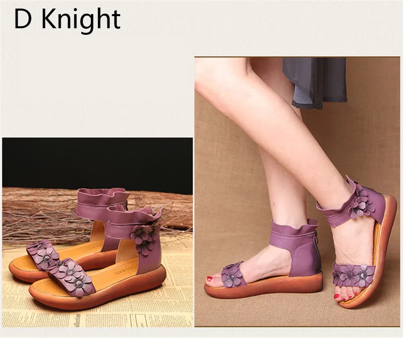 Plus Size Summer Women Sandals Vintage Flower Casual Wedges Heel Platform Shoes Roman Ankle Strap Cow Leather Sandal Women Shoes (20)