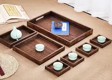 7 sztuk/zestaw Wood Antique taca do serwowania z lakierem na herbata kawa śniadanie inne artykuły spożywcze japoński/chiński gongfu stolik do herbaty(China)