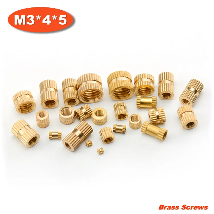 1000pcs/lot M3*4*5 Injection copper nut Copper inserts Knurled flower mother | Обустройство дома