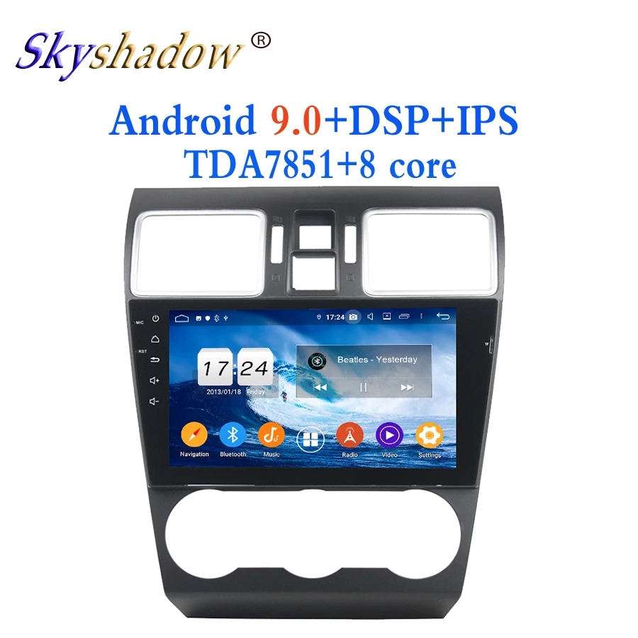 Ips HD 2din Android 9,0 4 Гб+ 32 Гб 8 ядер для Subaru WRX автомобильный dvd-плеер gps ГЛОНАСС карта RDS радио wifi Bluetooth 4,2