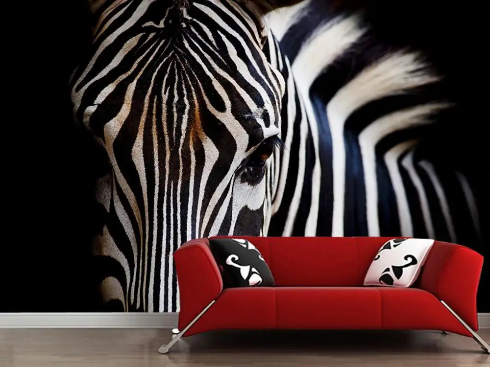 Customized Papel De Parede 3d,zebras Closeup Murals For Children's Room