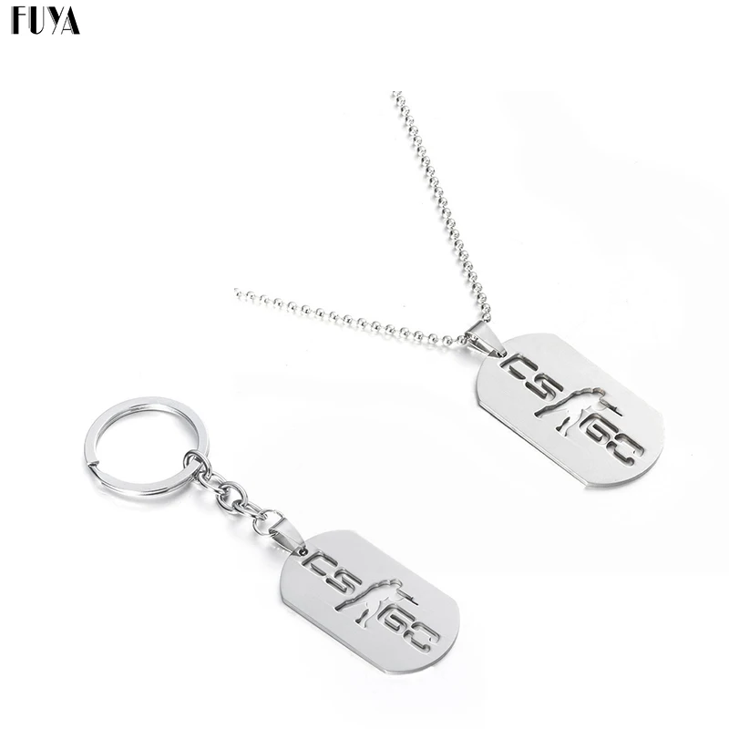 Moda Jogo Counter Strike CSGO Oco Homem Pingente Colares & Pingentes Collier Simples Chaveiro de Aço Inoxidável Dos Homens Jóia