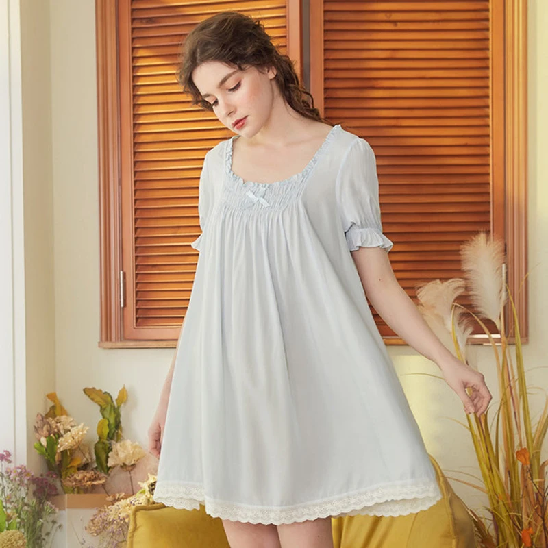 

Roseheart Women Fashion Female White Pink Sexy Sleepwear Nightdress Lace Nightwear Sleepshirts Nightgown Sleepwear Luxury Gown