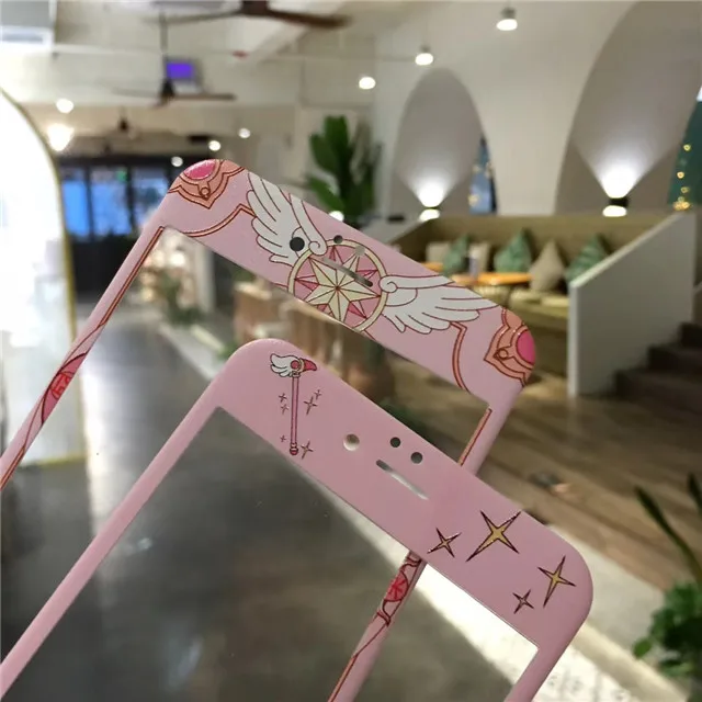 Милый Сейлор Мун Cardcaptor Sakura аниме 3D полное покрытие Передняя пленка Закаленное стекло для iPhone 6 6S Plus 7 8 Plus защита экрана