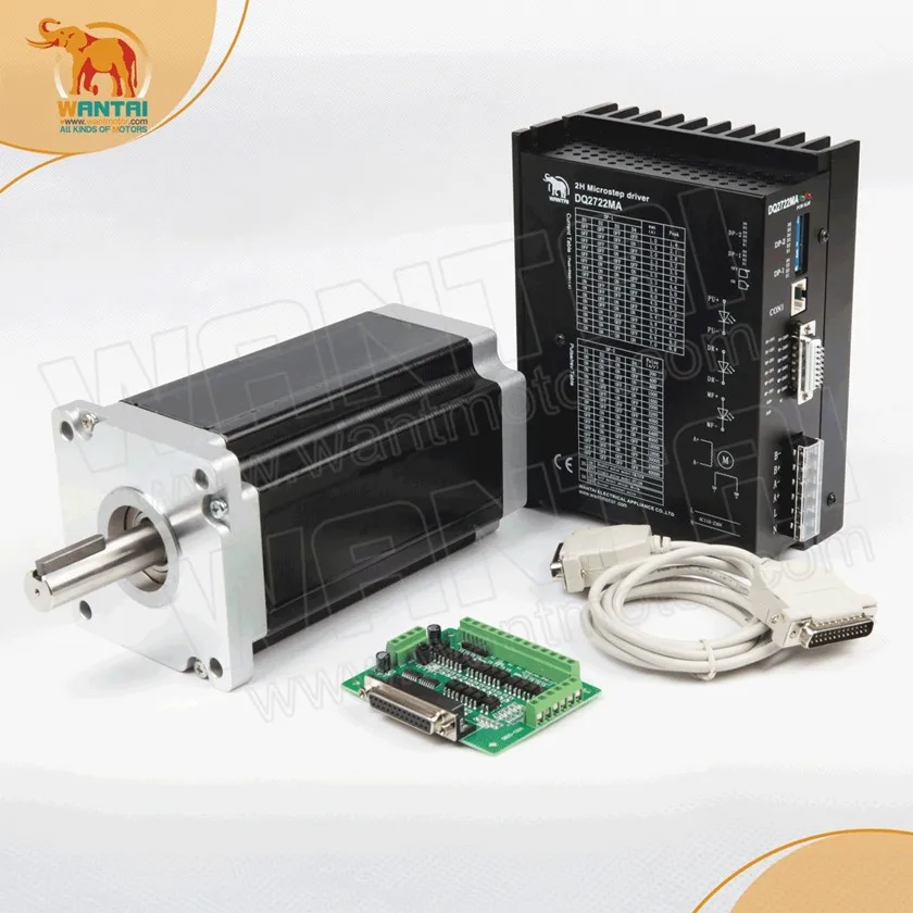 Отличный комплект! CNC Wantai Nema42 шаговый двигатель 110BYGH201-001 4200oz + Драйвер DQ2722M 220V 7.0A 300