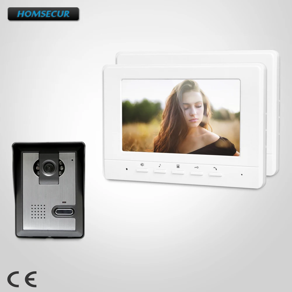 

HOMSECUR 7" Wired Video Door Entry Phone Call System with Mute Mode for Home Security XC005+XM707-W