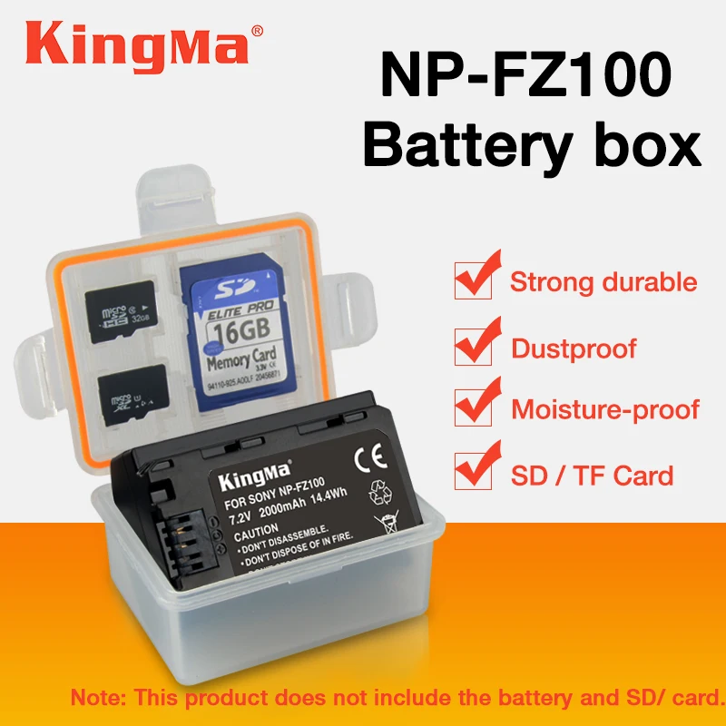 KingMa 5 шт. NP FZ100 NPFZ100 пластиковый чехол держатель для Alpha a9 A7R 3 III A7 MARK батарейный