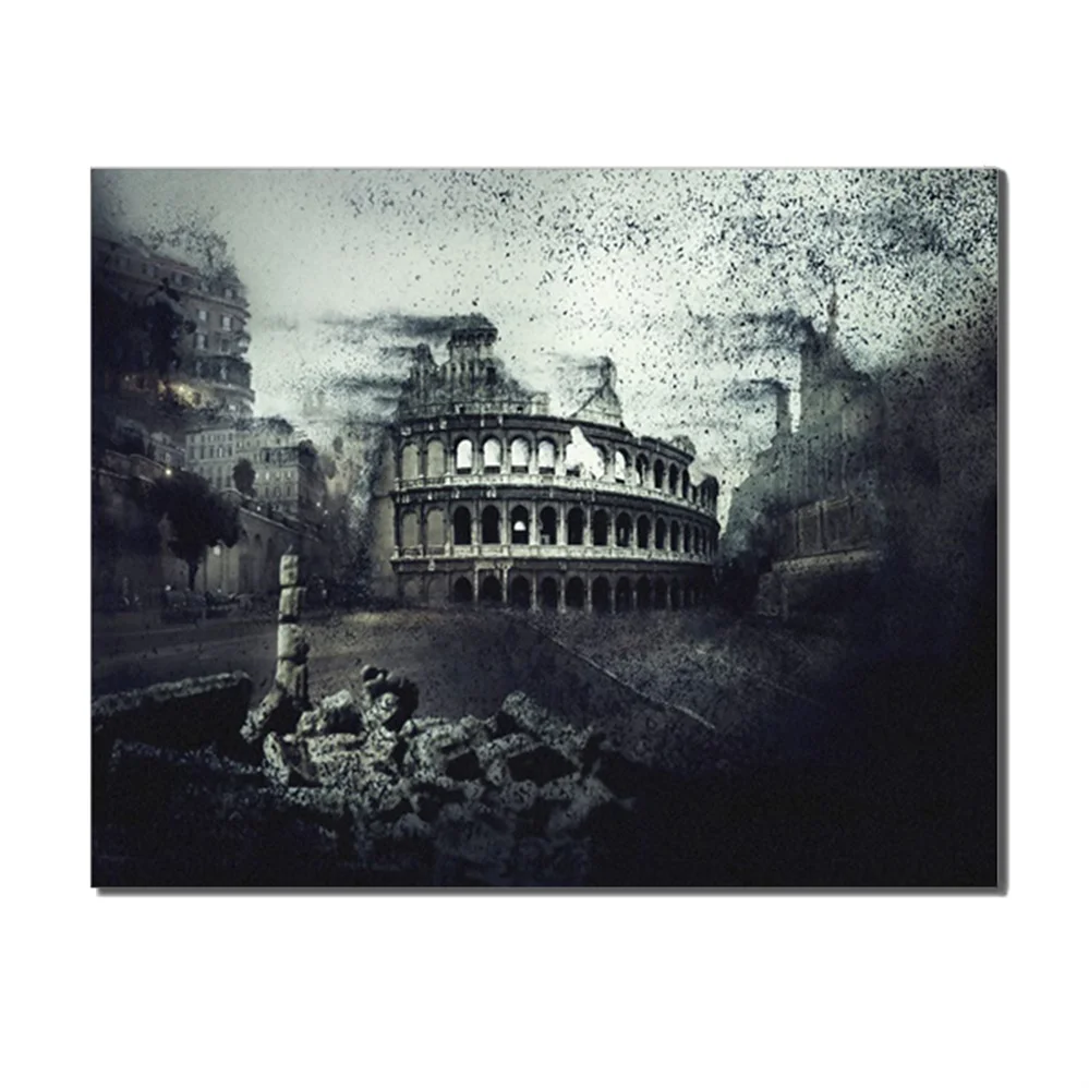 

Places of Interest Gary Style Wind Sand Modern Abstract Canvas Artwork Paintings For Home Store Office Decoration No Frame