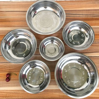 

Stainless Steel Bowl Korean 1pcs Kitchen Restaurant Dinner Soup Rice Bowl 6 Sizes Optional 14-24cm