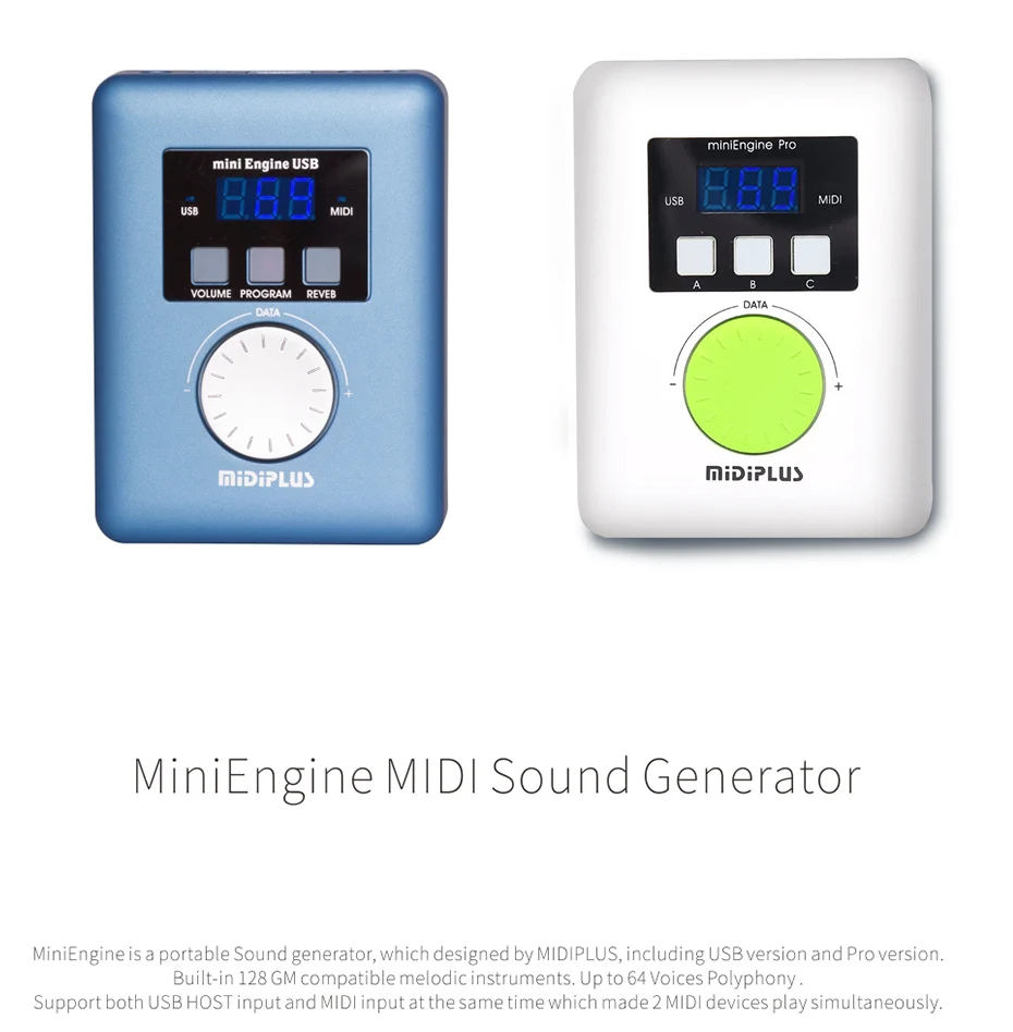 MIDIPLUS miniEngine Pro Módulo de sonido USB externo Bateria литиевый recargable 128 ada MIDI sonidos 64 tonos