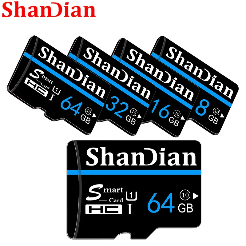 SHANDIAN Micro карта памяти 16 ГБ 32 ГБ класс 10 Microsd SD карта 64 ГБ 8 ГБ TF карта