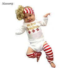 Niosung Newborn Kids Baby Boy Girl Infant Long sleeves Romper Jumpsuit Clothes Pullover Set For Christmas Party