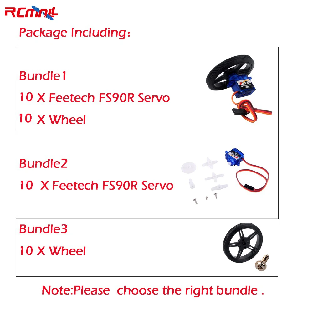 

10PCS/lot Feetech FS90R Servo Micro 360 Degree Continuous Rotation Micro RC Quadcopter Servo For Robot RC Car Drones FZ0101-01