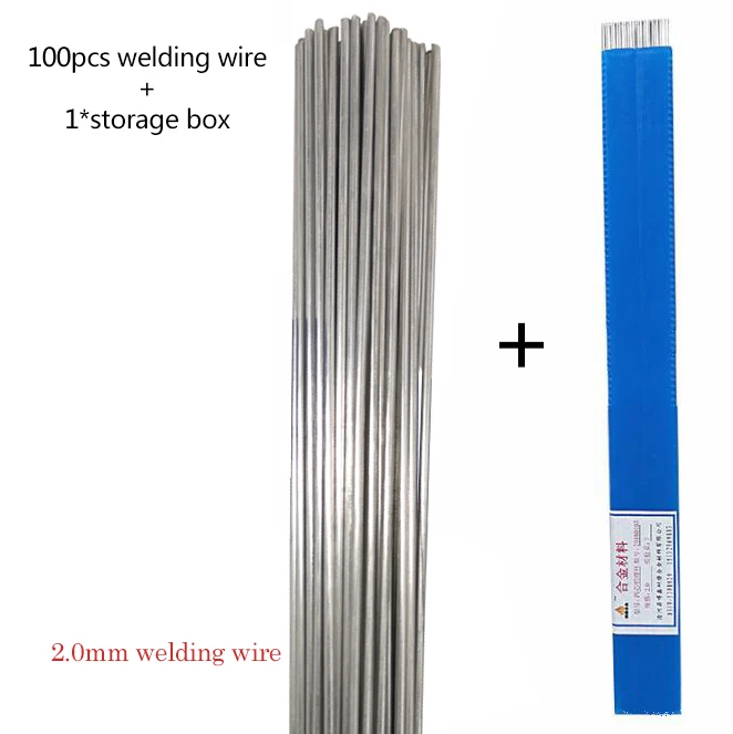 100/500 шт сварочная проволока ящик для хранения 1,6 мм/2 мм* 50 см Низкий Температура Алюминий сварочная проволока флюсовой сердцевины сварочная проволока ящик для хранения - Цвет: 100pcs 2.0mm