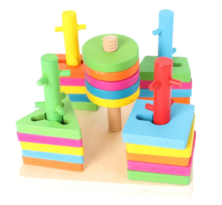 Wooden Tree Track Game Baby Blocks Toys for Children Intelligence Educational Model Building Toy Kids Gifts baby-building-blocks-wooden