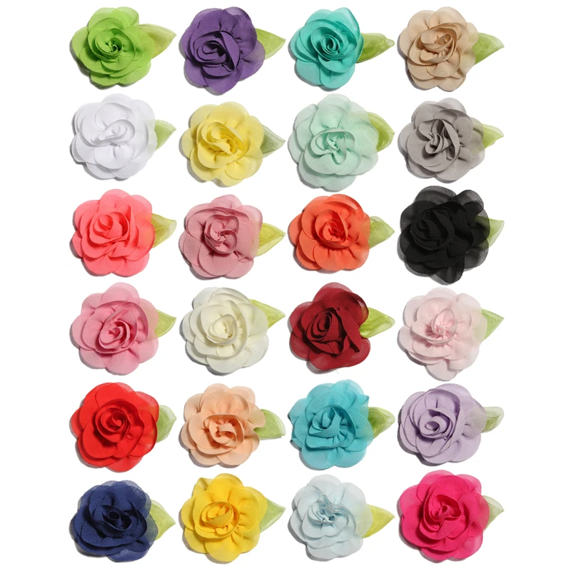 10PCS 5.5cm Newborn Fashion Rolled Decorative Fabric Flowers with